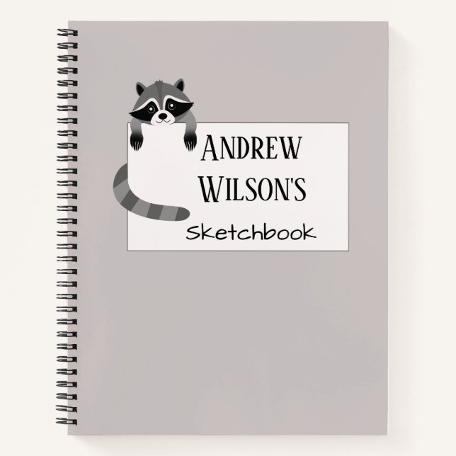 Cute Animal Racoon Animal Lovers Spiral Notebook (Front)