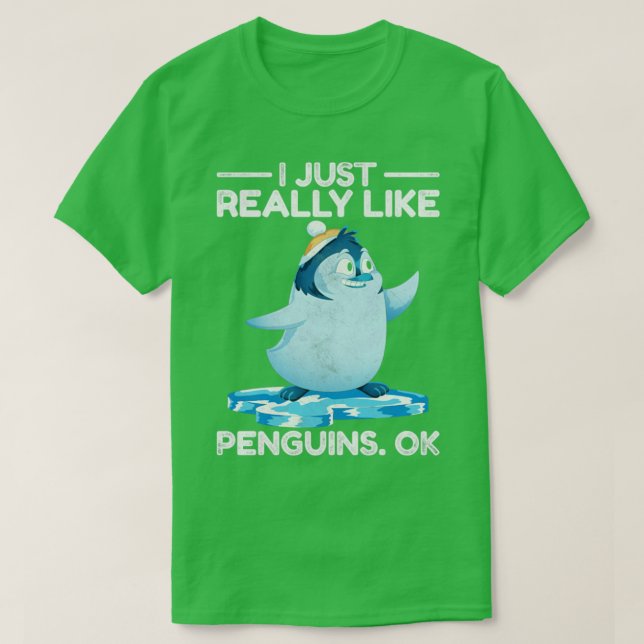 Cute Animal Retro Penguin T-Shirt (Design Front)
