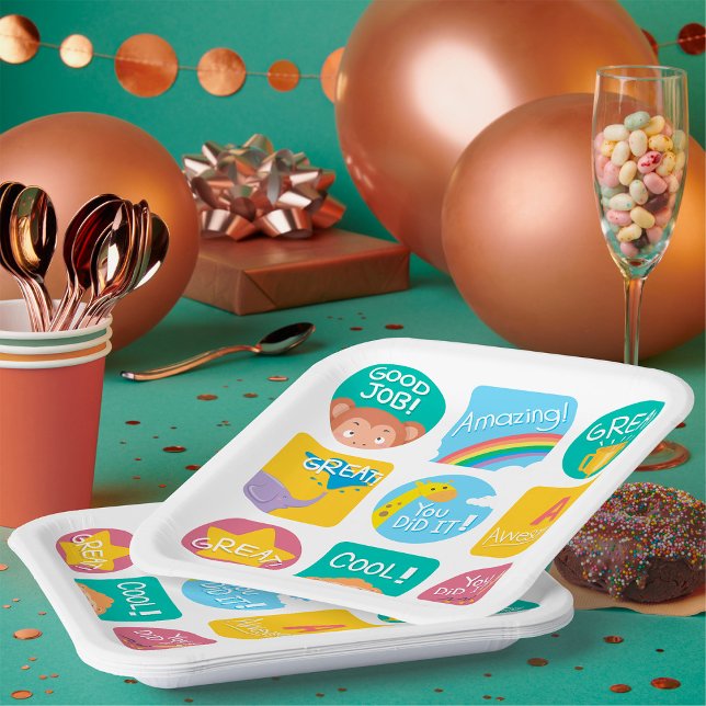 Cute Animal Reward Motivational Classroom Labels  Paper Plate (Creator Uploaded)