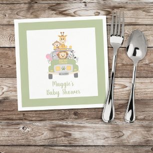 Cute Animal Safari Baby Shower Napkin