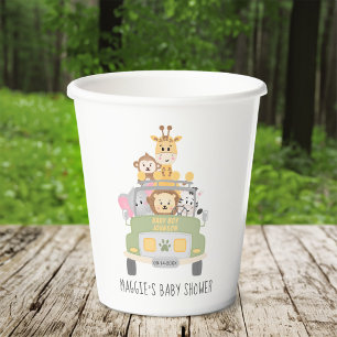Cute Animal Safari Baby Shower Paper Cups