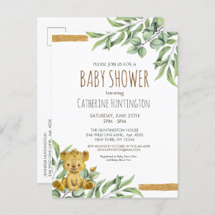 Cute Animal Safari Jungle Lion Baby Shower Invita Postcard