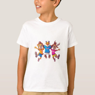 Cute Animal Sports Team Mascot Cartoon Design T-Shirt