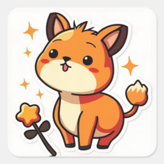 Cute Animal Square Sticker