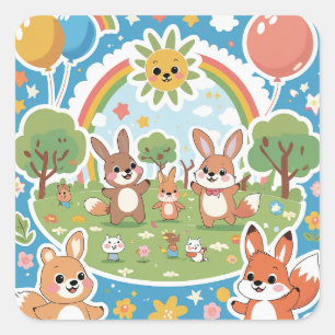 Cute Animal Stickers for Kids – Fun Cartoon Zoo