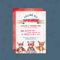 Cute Animal Superhero First Birthday