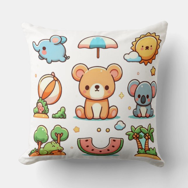 Cute Animal Throw Pillow for Cosy Spaces (Front)