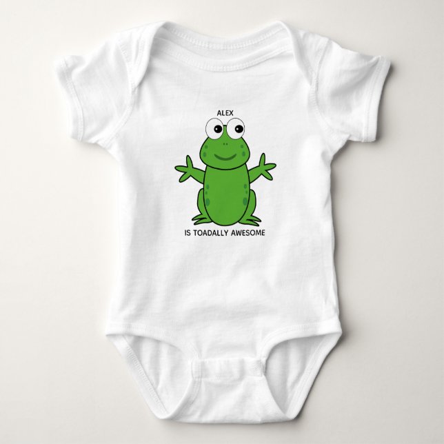 Cute Animal Toadally Awesome Unisex Baby Bodysuit (Front)