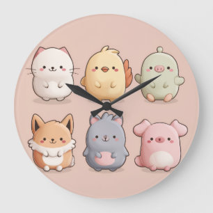 Cute Animal Wall Clock – Adorable Cartoon Animal W