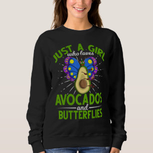 Cute Animal Women Insect Girls Avocado Butterfly Sweatshirt