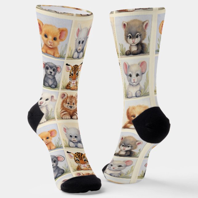 Cute Animals 2  Socks (Angled)