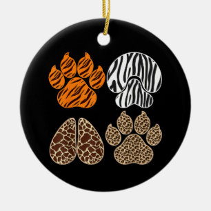 Cute Animals Animal Print Design Adorable Wildlife Ceramic Tree Decoration