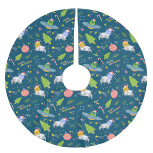 Cute Animals Astronauts Brushed Polyester Tree Skirt