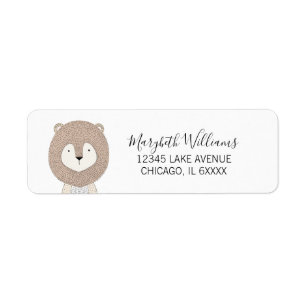 Cute Animals Baby Shower Address Labels Lion