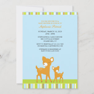 Cute Animals Baby Shower Flat Invitation
