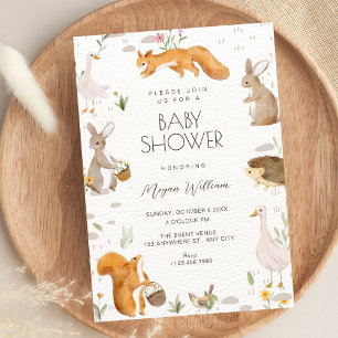Cute animals baby shower invitation