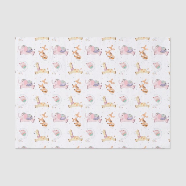 Cute Animals Baby Themed Tissue Paper (Front)
