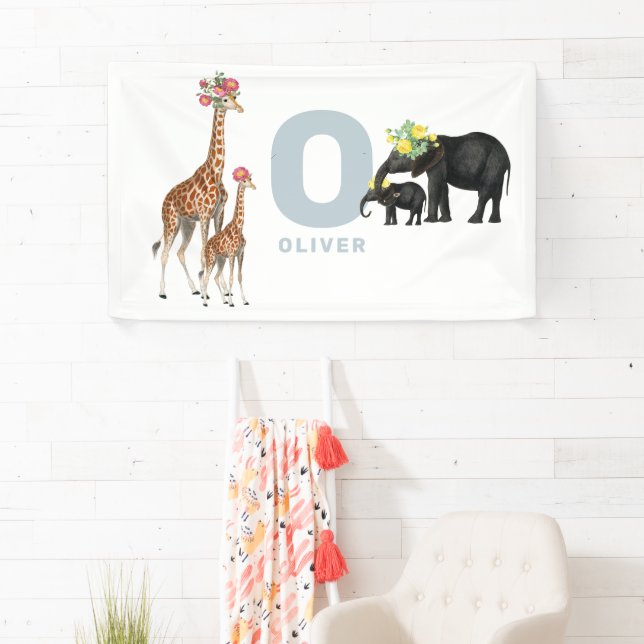 Cute Animals Baby's Nursery Kids Room Wall Décor  Banner (Insitu)