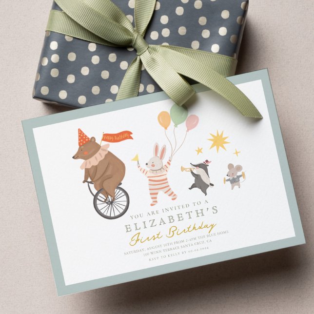 Cute Animals Band First Birthday Invitation (Creator Uploaded)