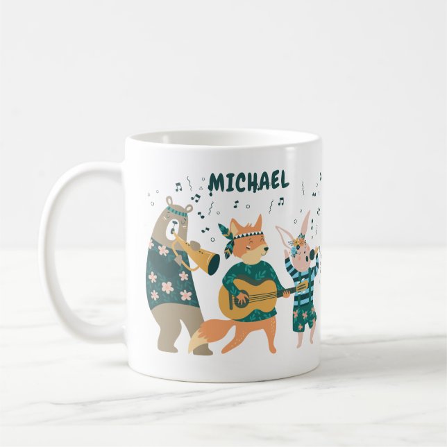 Cute Animals Bend Coffee Mug (Left)