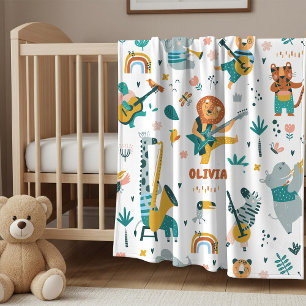 Cute Animals Bend  Fleece Blanket