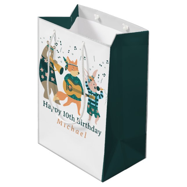 Cute Animals Bend Medium Gift Bag (Back Angled)