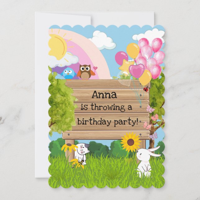 Cute Animals Birthday Invitation (Front)