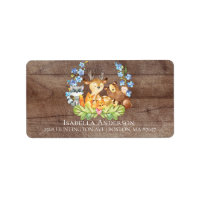 Cute Animals Boys Baby Shower Address Label