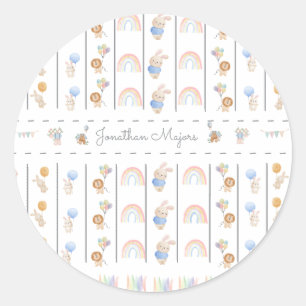 Cute animals classic round sticker
