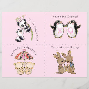 Cute Animals Classroom Valentine's Day Card