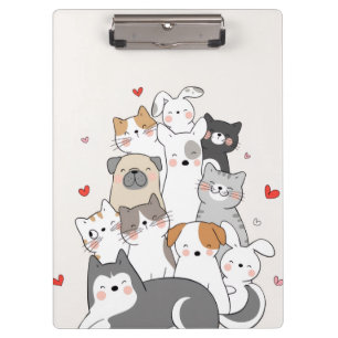 Cute animals clipboard