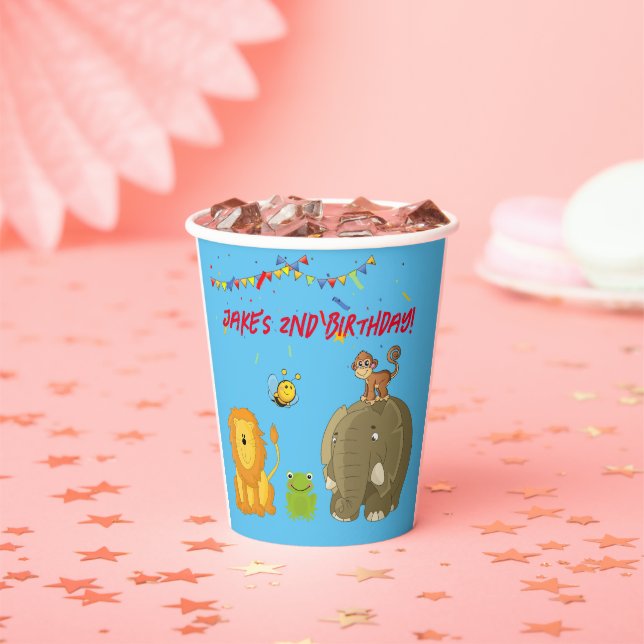 Cute Animals Customisable Birthday kids cup (Insitu)