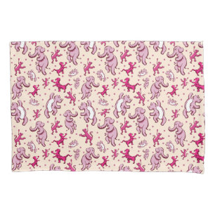 Cute Animals Dance Pink Pattern Name Pillowcase