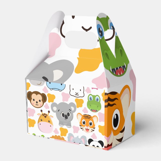 Cute Animals Face Favour Box (Front Side)