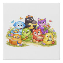 Cute animals for babyroom on the wall