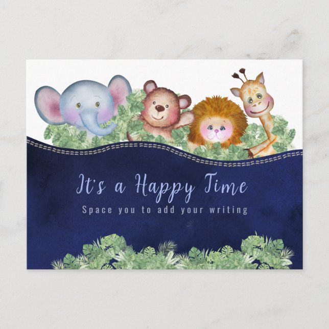 Cute animals | For train engine photo theme Postcard (Front)