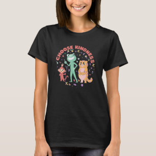 Cute Animals Frog, Monkey And Cat Friends Choose K T-Shirt