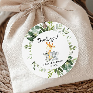 Cute animals gender neutral baby shower thank you favour tags