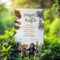 Cute Animals Gender Neutral Diaper Raffle Cards