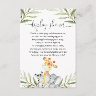 Cute animals gender neutral display shower insert