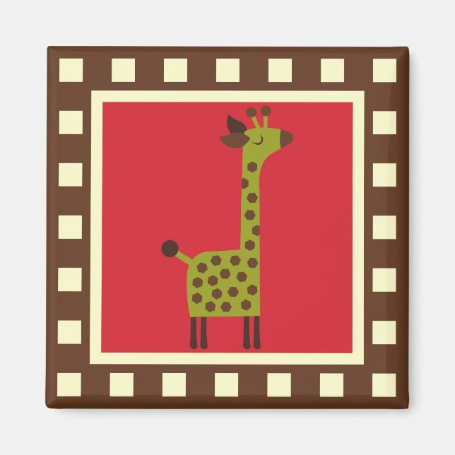 Cute Animals Giraffe Magnet (Front)
