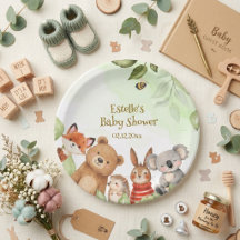 Cute Animals Greenery Woodland baby shower 