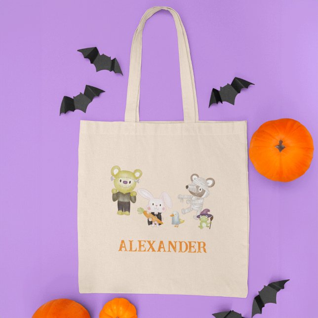 Cute Animals Halloween Kids Trick or Treat Tote Bag (Creator Uploaded)