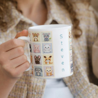 Cute Animals I Kids Custom Name Coffee Mug