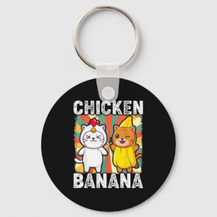 Cute Animals In Chicken And Banana Costumes Kawaii Key Ring