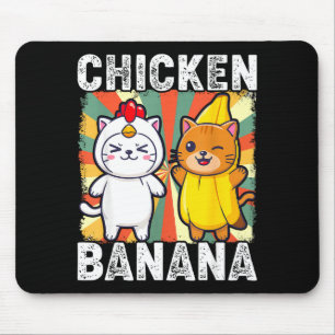 Cute Animals In Chicken And Banana Costumes Kawaii Mouse Pad