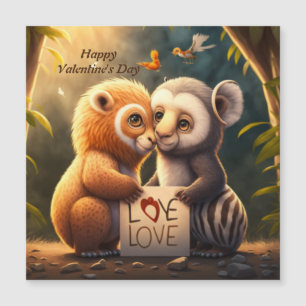 Cute animals  in love  card