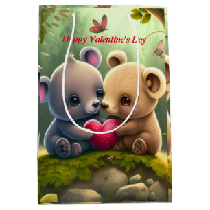 Cute animals in love     medium gift bag