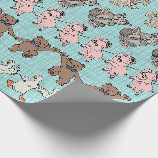 Cute Animals Just Gotta Dance Wrapping Paper (Corner)