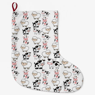 cute animals  large christmas stocking